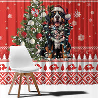 Personalized Merry Swissmas Window Curtain Bernese Mountain Dog Christmas Pattern - Wonder Print Shop