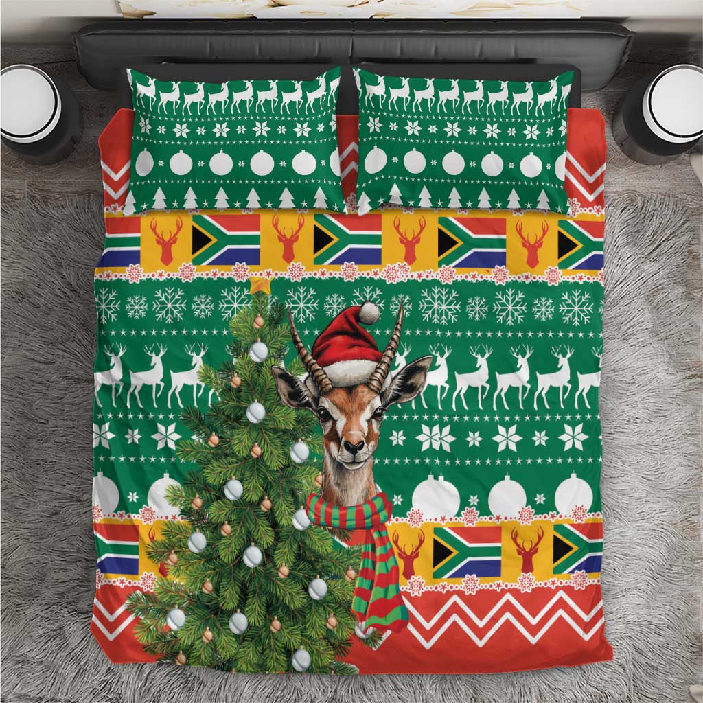 South Africa Christmas Bedding Set Springbok With Christmas Tree - Wonder Print Shop