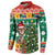 South Africa Christmas Button Sweatshirt Springbok With Christmas Tree - Wonder Print Shop