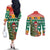 South Africa Christmas Couples Matching Off The Shoulder Long Sleeve Dress and Long Sleeve Button Shirt Springbok With Christmas Tree