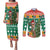 South Africa Christmas Couples Matching Puletasi and Long Sleeve Button Shirt Springbok With Christmas Tree - Wonder Print Shop