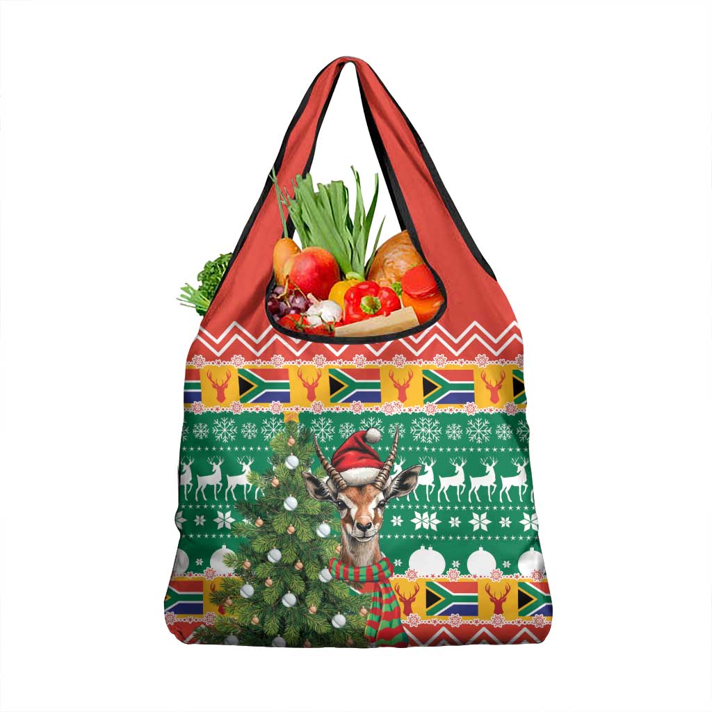 South Africa Christmas Grocery Bag Springbok With Christmas Tree