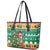 South Africa Christmas Leather Tote Bag Springbok With Christmas Tree - Wonder Print Shop