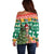 South Africa Christmas Off Shoulder Sweater Springbok With Christmas Tree - Wonder Print Shop