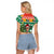 South Africa Christmas Raglan Cropped T Shirt Springbok With Christmas Tree - Wonder Print Shop