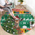 South Africa Christmas Round Carpet Springbok With Christmas Tree