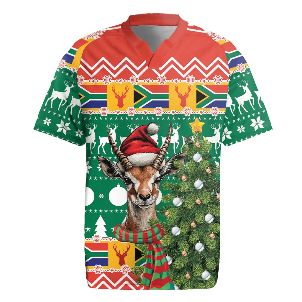 South Africa Christmas Rugby Jersey Springbok With Christmas Tree