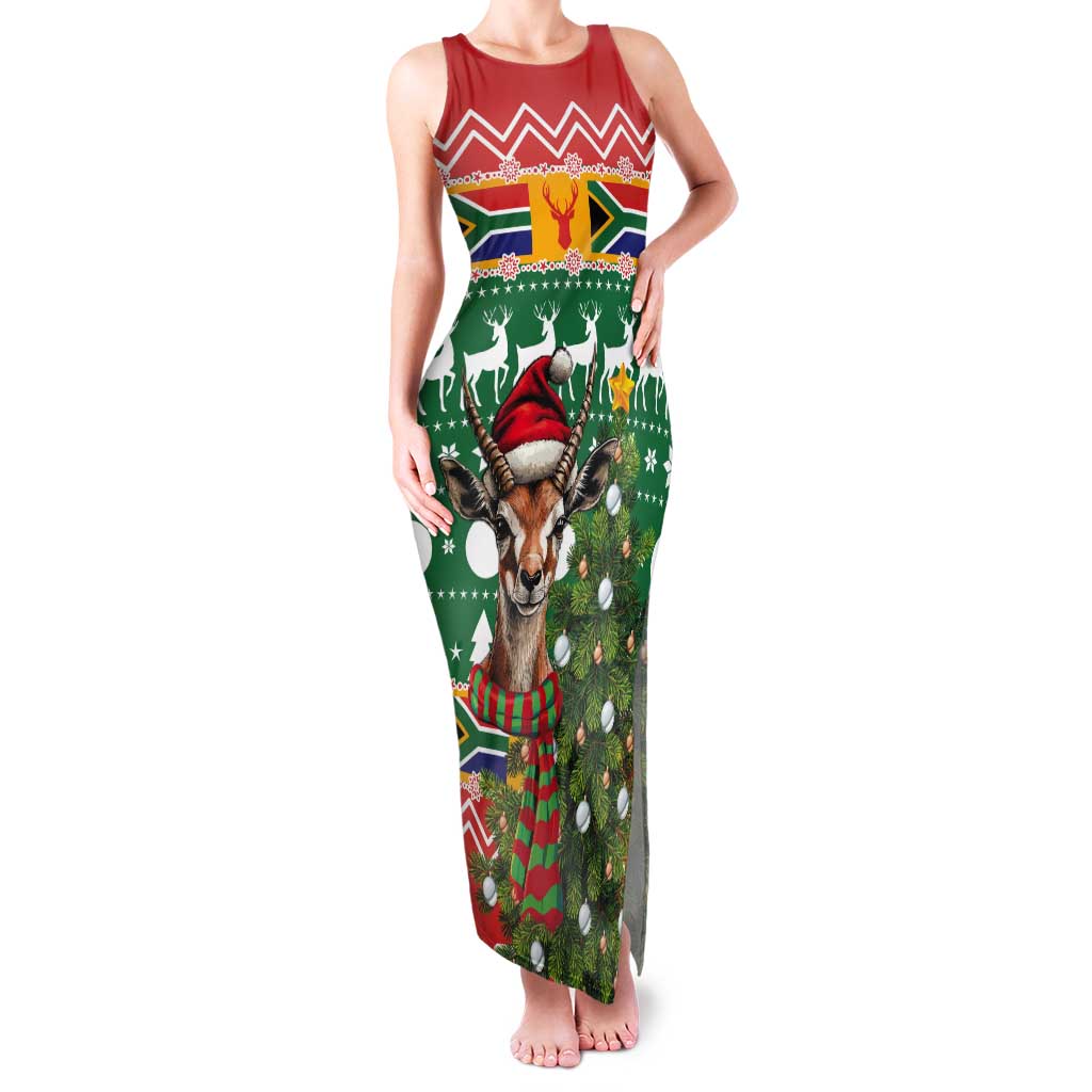 South Africa Christmas Tank Maxi Dress Springbok With Christmas Tree