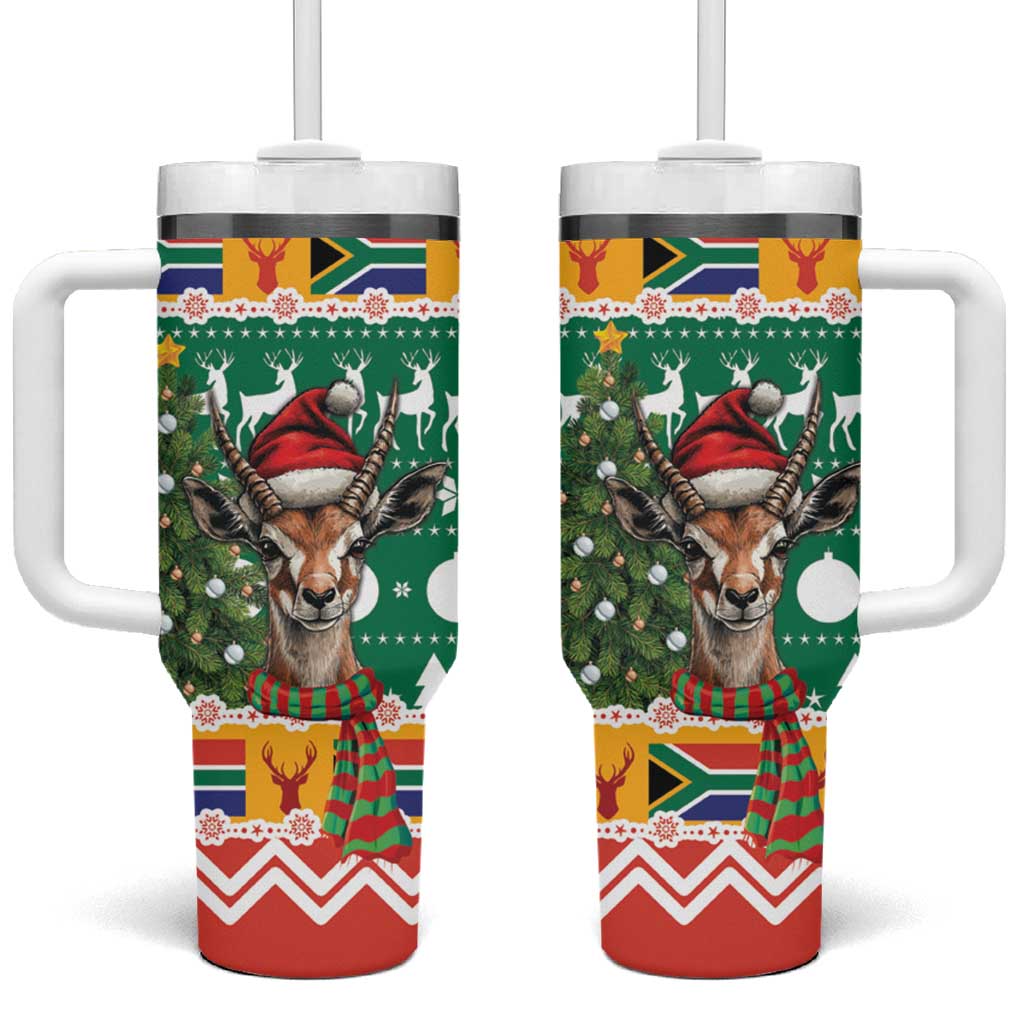 South Africa Christmas Tumbler With Handle Springbok With Christmas Tree