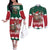 Personalized South Africa Christmas Couples Matching Off The Shoulder Long Sleeve Dress and Long Sleeve Button Shirt Springbok With King Protea