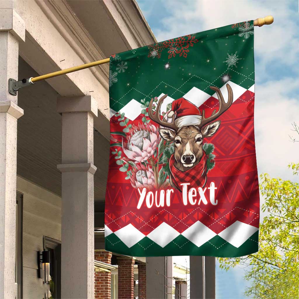 Personalized South Africa Christmas Garden Flag Springbok With King Protea - Wonder Print Shop