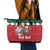 Personalized South Africa Christmas Leather Tote Bag Springbok With King Protea - Wonder Print Shop