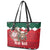 Personalized South Africa Christmas Leather Tote Bag Springbok With King Protea - Wonder Print Shop