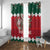 Personalized South Africa Christmas Window Curtain Springbok With King Protea