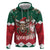 Personalized South Africa Christmas Zip Hoodie Springbok With King Protea