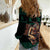 Merry Krampus Creepy Christmas Holiday Women Casual Shirt Green Version