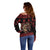 Merry Krampus Creepy Christmas Holiday Off Shoulder Sweater Red Version - Wonder Print Shop