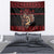 Merry Krampus Creepy Christmas Holiday Tapestry Red Version