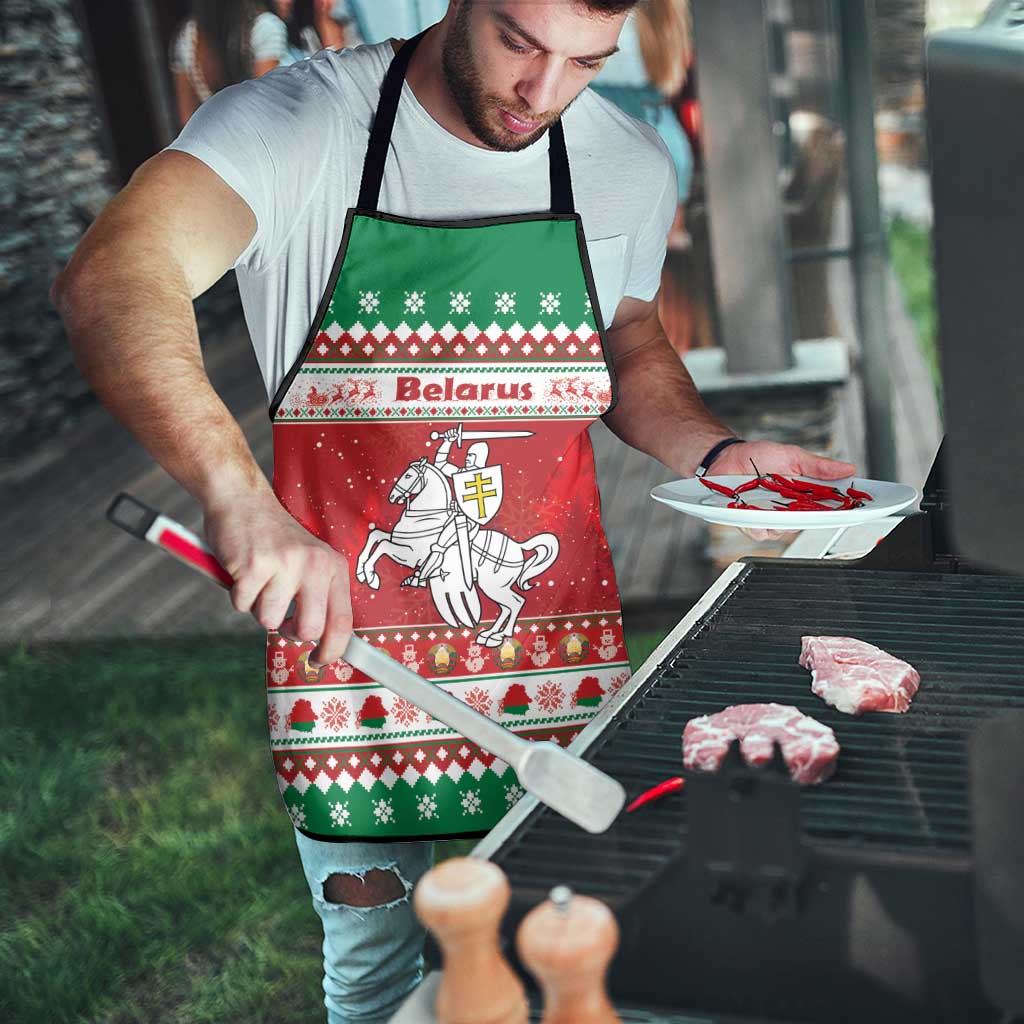 Belarus Pahonia Christmas Apron Belarusian Vytis Knight Xmas Pattern - Wonder Print Shop