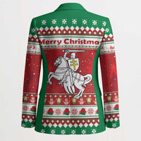 Belarus Pahonia Christmas Blazer Belarusian Vytis Knight Xmas Pattern - Wonder Print Shop