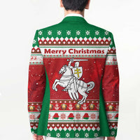 Belarus Pahonia Christmas Blazer Belarusian Vytis Knight Xmas Pattern - Wonder Print Shop
