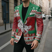 Belarus Pahonia Christmas Blazer Belarusian Vytis Knight Xmas Pattern - Wonder Print Shop