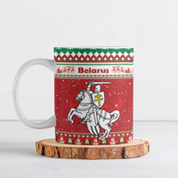Belarus Pahonia Christmas Ceramic Mug Belarusian Vytis Knight Xmas Pattern - Wonder Print Shop