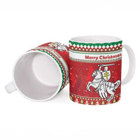 Belarus Pahonia Christmas Ceramic Mug Belarusian Vytis Knight Xmas Pattern - Wonder Print Shop