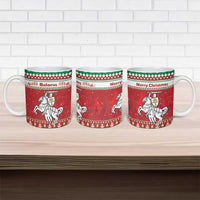 Belarus Pahonia Christmas Ceramic Mug Belarusian Vytis Knight Xmas Pattern - Wonder Print Shop