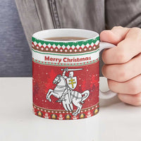 Belarus Pahonia Christmas Ceramic Mug Belarusian Vytis Knight Xmas Pattern - Wonder Print Shop