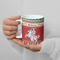 Belarus Pahonia Christmas Ceramic Mug Belarusian Vytis Knight Xmas Pattern - Wonder Print Shop