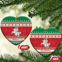 Belarus Pahonia Christmas Ceramic Ornament Belarusian Vytis Knight Xmas Pattern - Wonder Print Shop