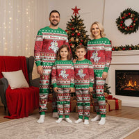 Belarus Pahonia Christmas Pajama Set Belarusian Vytis Knight Xmas Pattern - Wonder Print Shop