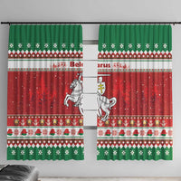 Belarus Pahonia Christmas Window Curtain Belarusian Vytis Knight Xmas Pattern - Wonder Print Shop