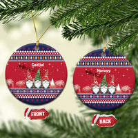 Norway Nisse Christmas Ceramic Ornament God Jul Norwegian Christmas Pattern - Wonder Print Shop