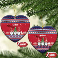 Norway Nisse Christmas Ceramic Ornament God Jul Norwegian Christmas Pattern - Wonder Print Shop