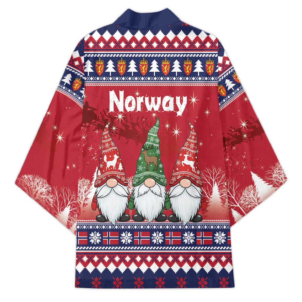 Norway Nisse Christmas Kimono God Jul Norwegian Christmas Pattern - Wonder Print Shop