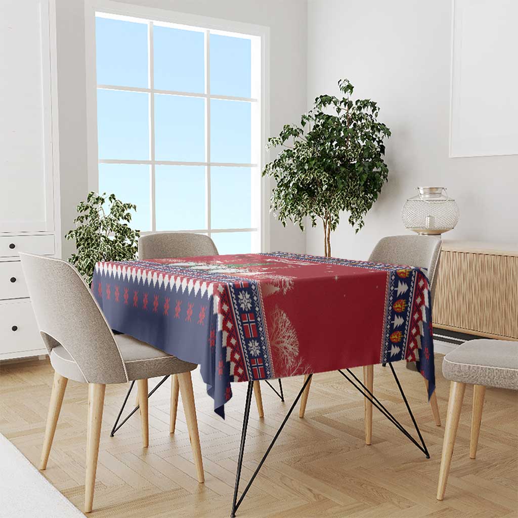 Norway Nisse Christmas Tablecloth God Jul Norwegian Christmas Pattern - Wonder Print Shop