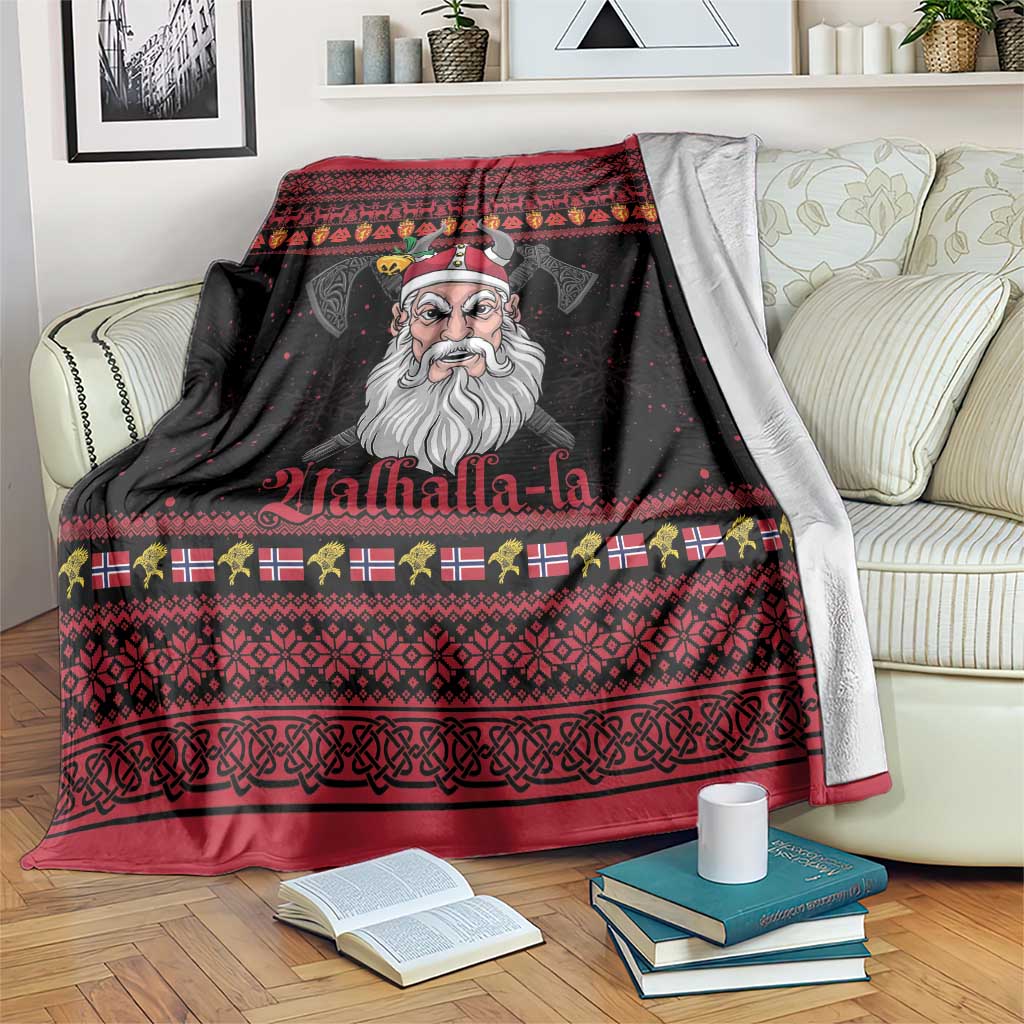Norway Christmas Blanket Valhalla La La Viking Santa - Wonder Print Shop