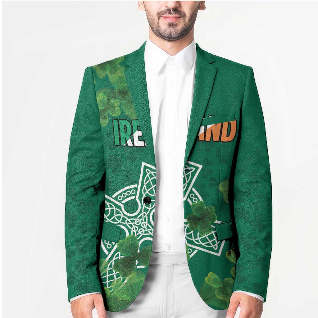 Ireland Cross Celtic Personalized Blazer Irish Pride Shamrock - Wonder Print Shop