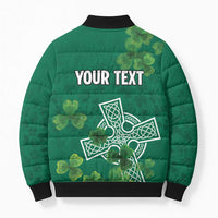 Ireland Cross Celtic Personalized Bomber Puffer Jacket Irish Pride Shamrock - Wonder Print Shop