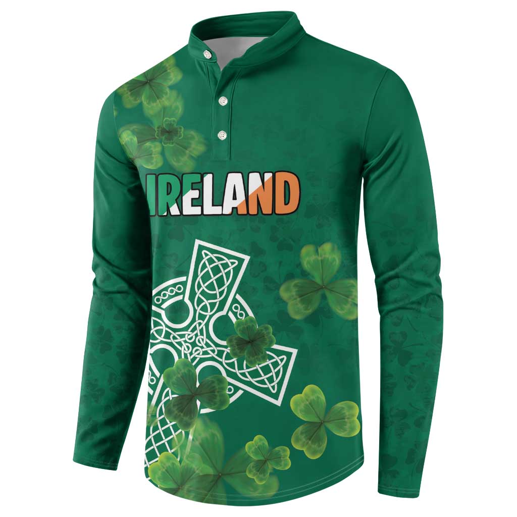 Ireland Cross Celtic Personalized Button Sweatshirt Irish Pride Shamrock - Wonder Print Shop