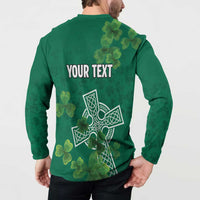 Ireland Cross Celtic Personalized Button Sweatshirt Irish Pride Shamrock - Wonder Print Shop