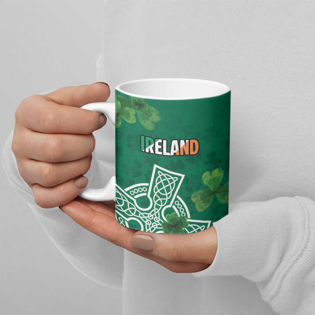 Ireland Cross Celtic Personalized Ceramic Mug Irish Pride Shamrock - Wonder Print Shop