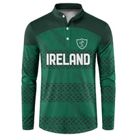 Custom Ireland Rugby Button Sweatshirt Celtic Heritage - Wonder Print Shop