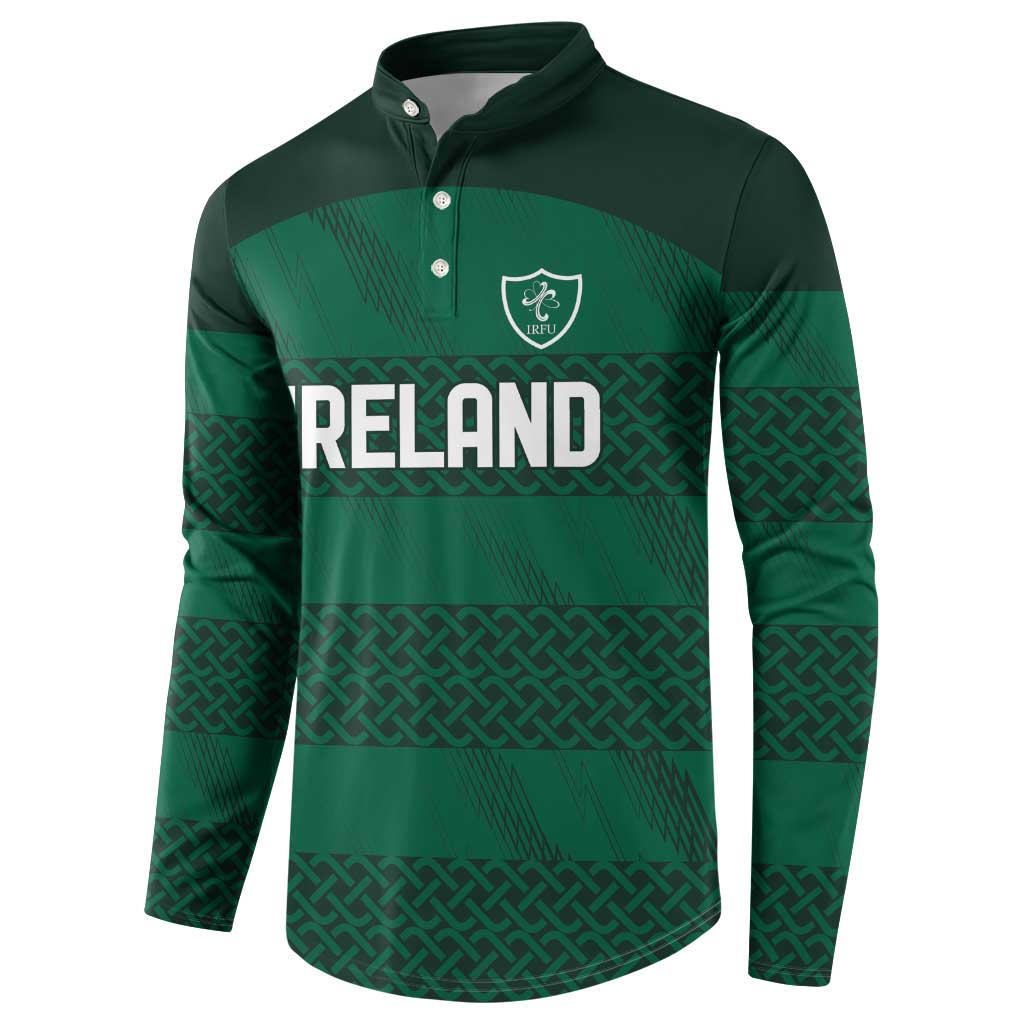 Custom Ireland Rugby Button Sweatshirt Celtic Heritage - Wonder Print Shop