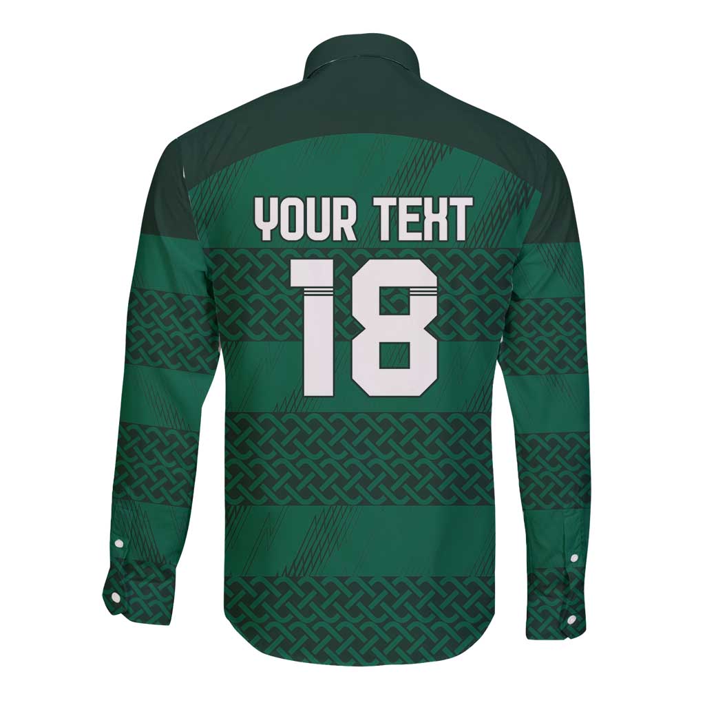 Custom Ireland Rugby Long Sleeve Button Shirt Celtic Heritage - Wonder Print Shop