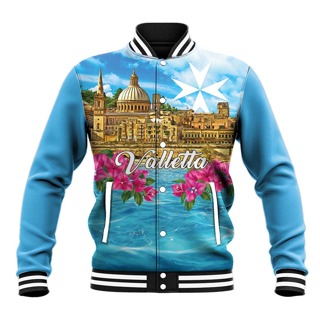 Personalized Malta Baseball Jacket Valletta Capital Maltese Cross