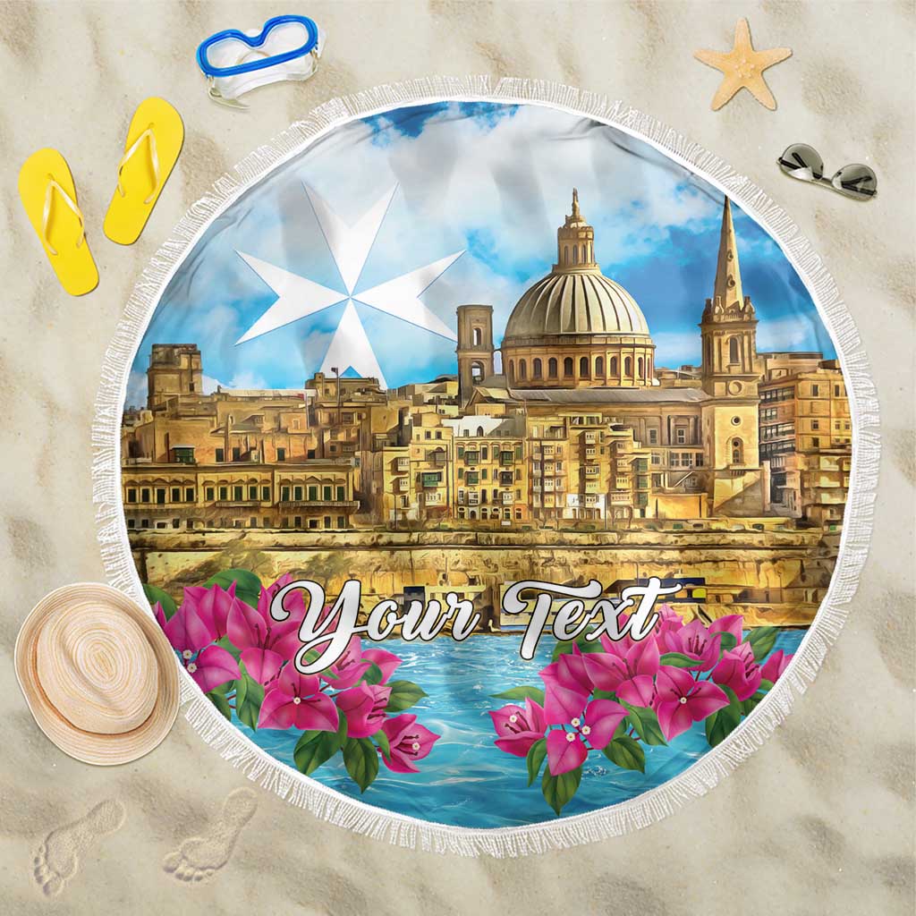 Personalized Malta Beach Blanket Valletta Capital Maltese Cross