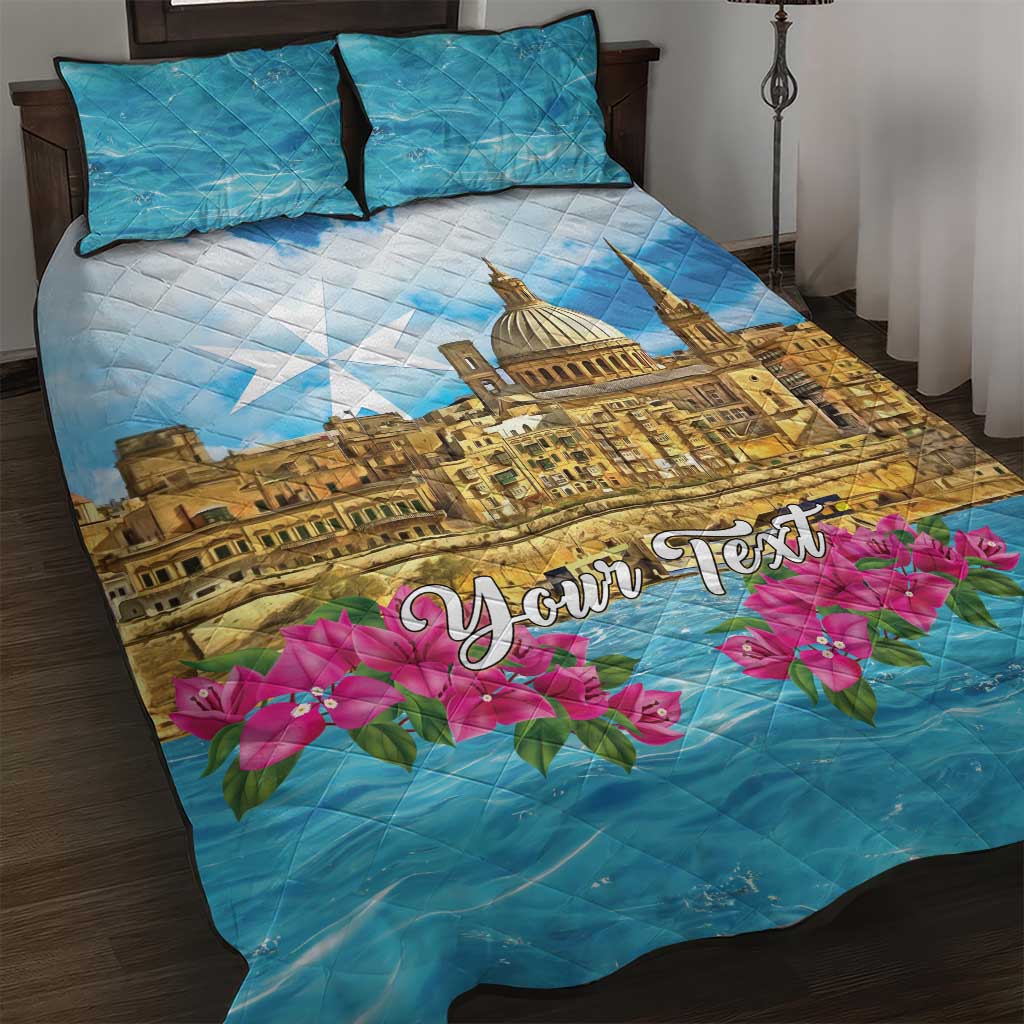 Personalized Malta Quilt Bed Set Valletta Capital Maltese Cross